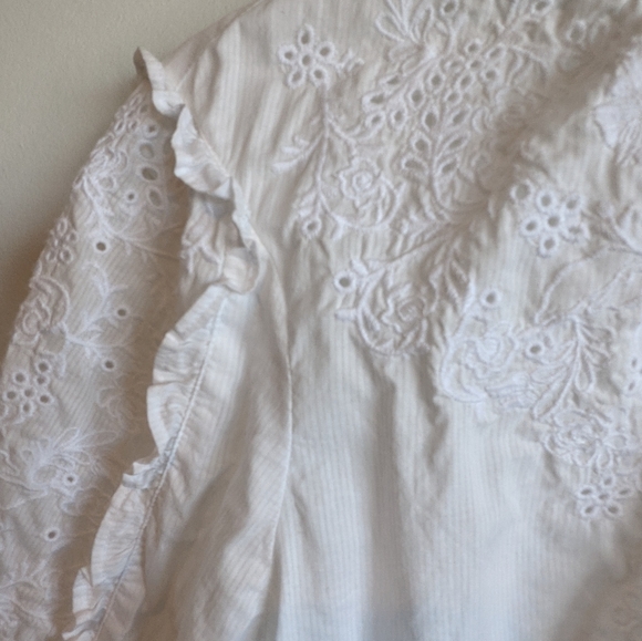 Embroidered Eyelet Prairie Button Up Blouse - Picture 12 of 15